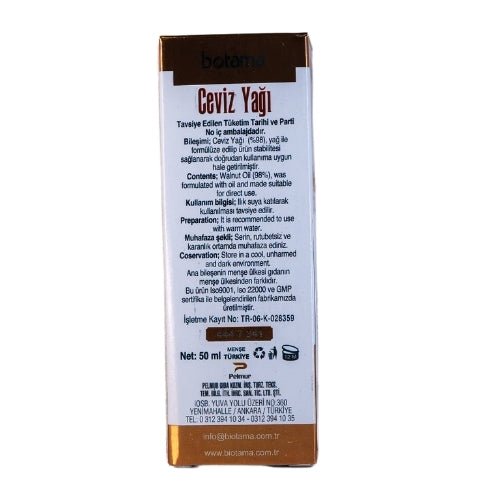 Ceviz Yağı (Soğuk Sıkım) (Biotama) | 50 ml - onsbazaar.com