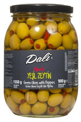 Dali Biberli Yeşil Zeytin 1550gr (Brüt) - Cam - onsbazaar.com