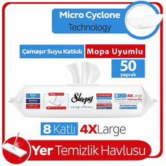 Sleepy Easy Clean (Çamaşır Suyu Katkılı) Mopa Uyumlu Yer Temizlik Havlusu 50 Yaprak - onsbazaar.com