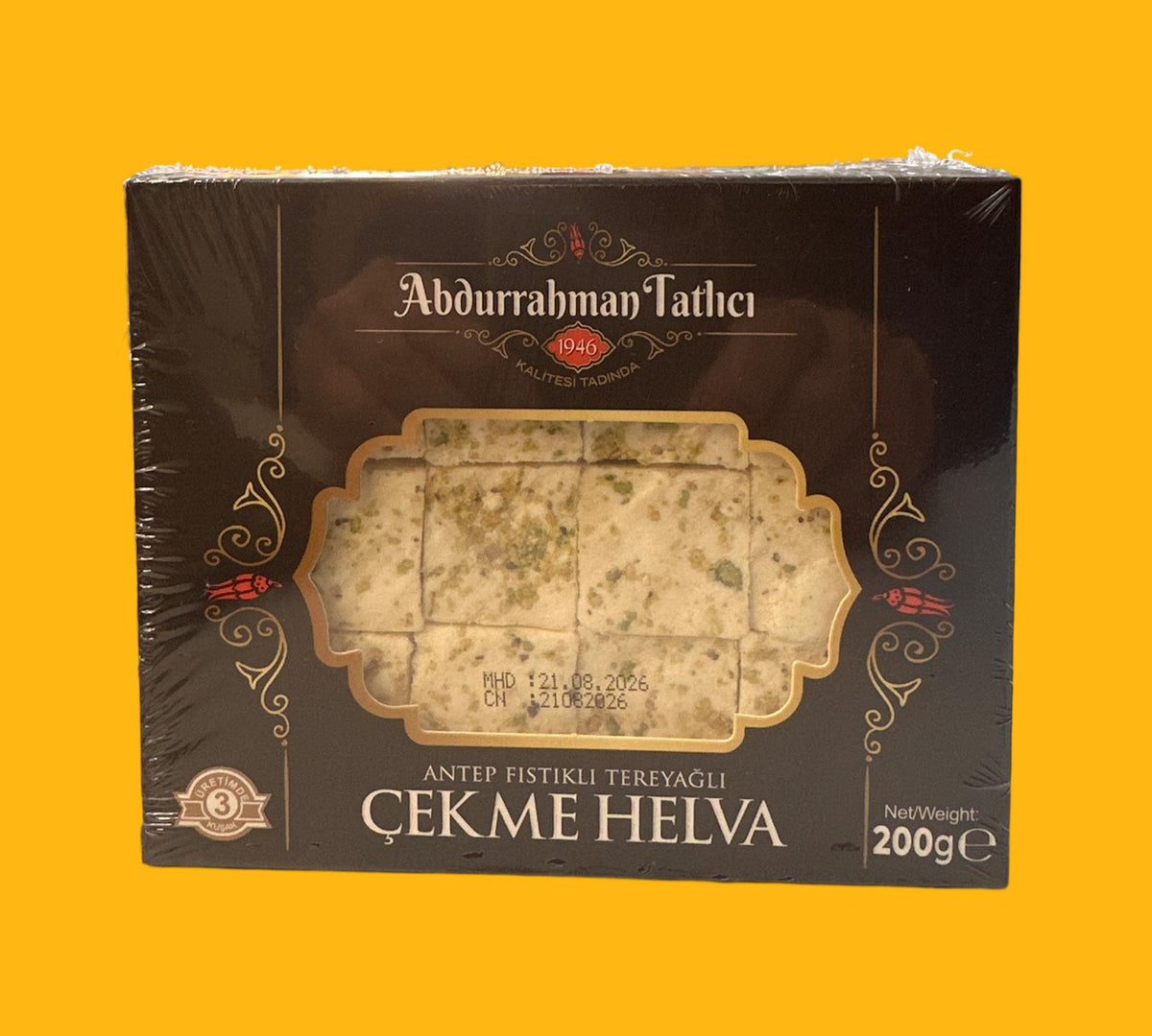 Tereyağlı Çekme Helva (Antep Fıstıklı) (Abdurrahman Tatlıcı) 200gr - onsbazaar.com