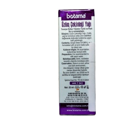 Üzüm Çekirdeği Yağı (Soğuk Sıkım) (Biotama) 20ml - onsbazaar.com