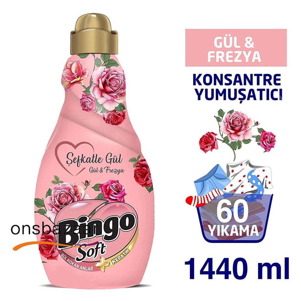 Bingo Soft Şefkatle Gül Yumuşatıcı 1440ml - onsbazaar.com