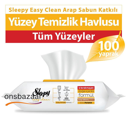 Yüzey Temizlik Havlusu SLEEPY Easy Clean (Sarı) 100'lü - onsbazaar.com 1080